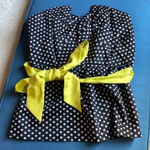 Anthropologie black polkadot top